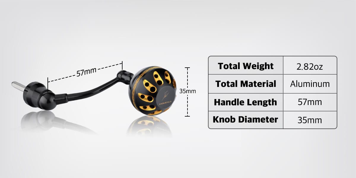 Gomexus power handle for the Daiwa lock type reel