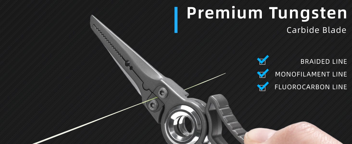 GOMEXUS EXOSKELETON 7” Stainless Steel Fishing Pliers 4 Premium tungsten blade for fishing lines.
