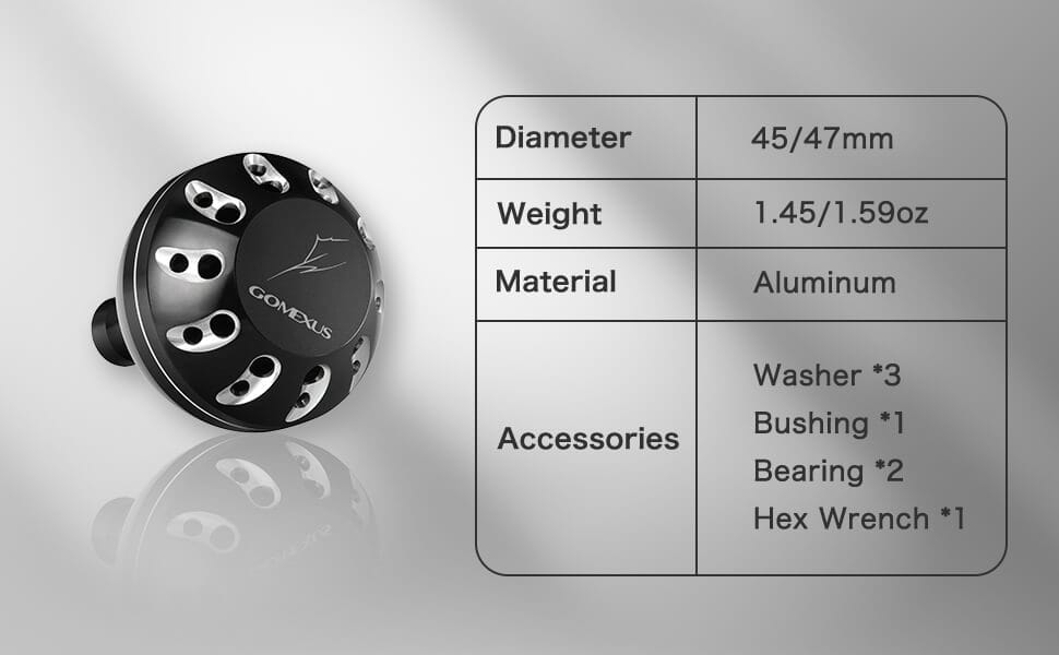 Gomexus Aluminum Reel Power Knob 45 47mm B45 1 Gomexus aluminum knob