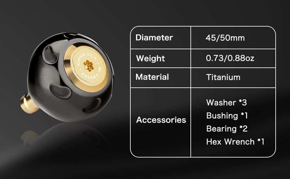 Gomexus Titanium Reel Power Knob 45 50mm TB45 1 Titanium Reel Power Knob