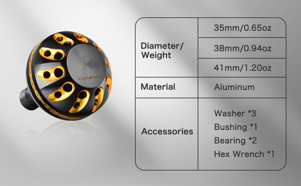 Gomexus Aluminum Reel Power Knob 35 38 41mm A38 1 Gomexus aluminum knob 38mm