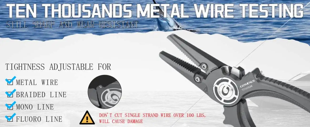 Gomexus Heavy Duty Titanium Fishing Pliers 7.5” With Dual Cutters 4 Metal wire testing tool advertisement
