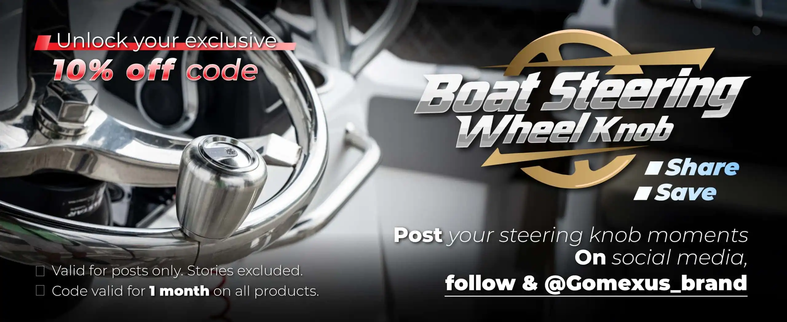 Gomexus Stainless Boat Steering Wheel Knob 1 Boat steering wheel knob promotion
