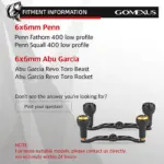 Gomexus Aluminum Handle with TPE Knob For Penn Fathom Squall baitcaster 400, Abu Garcia Revo Toro Beast Rocket - Image 5