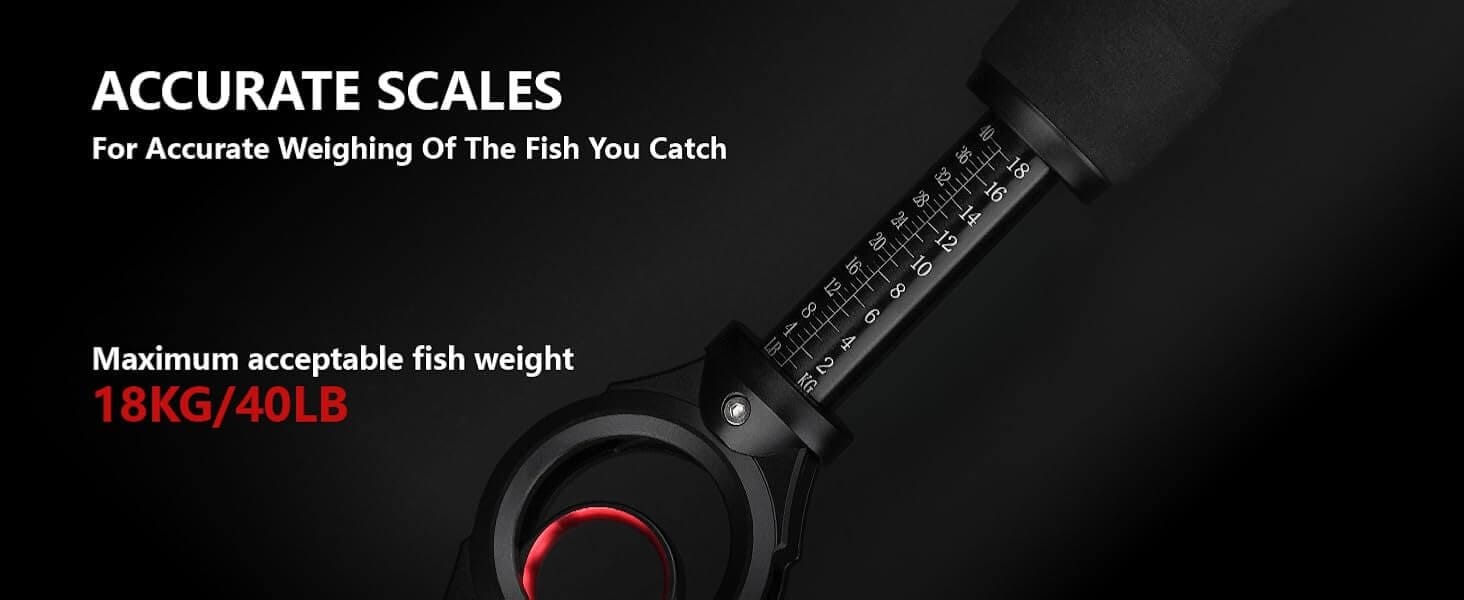 Gomexus Aluminum Fish Gripper with Scale 2 Weighs fish up to 18kg/40lb