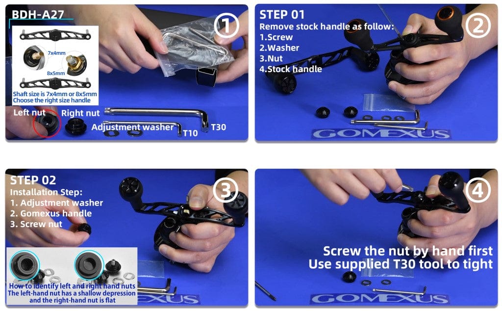 How To Select Suitable Handle For Your Spinning Reel? 2 baitcasting reel handle bdh-a27 installation guide