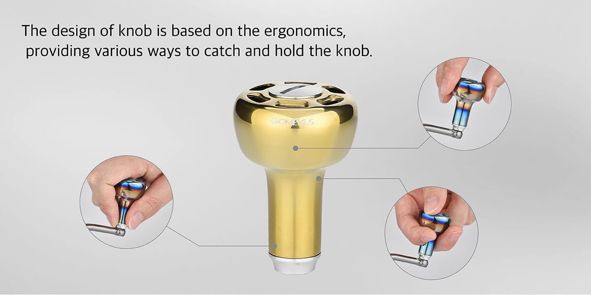 Gomexus Aluminum Handle for Baitcasting Reel with Titanium Knob BDH-TA30 4 Gomexus comfortable knobs