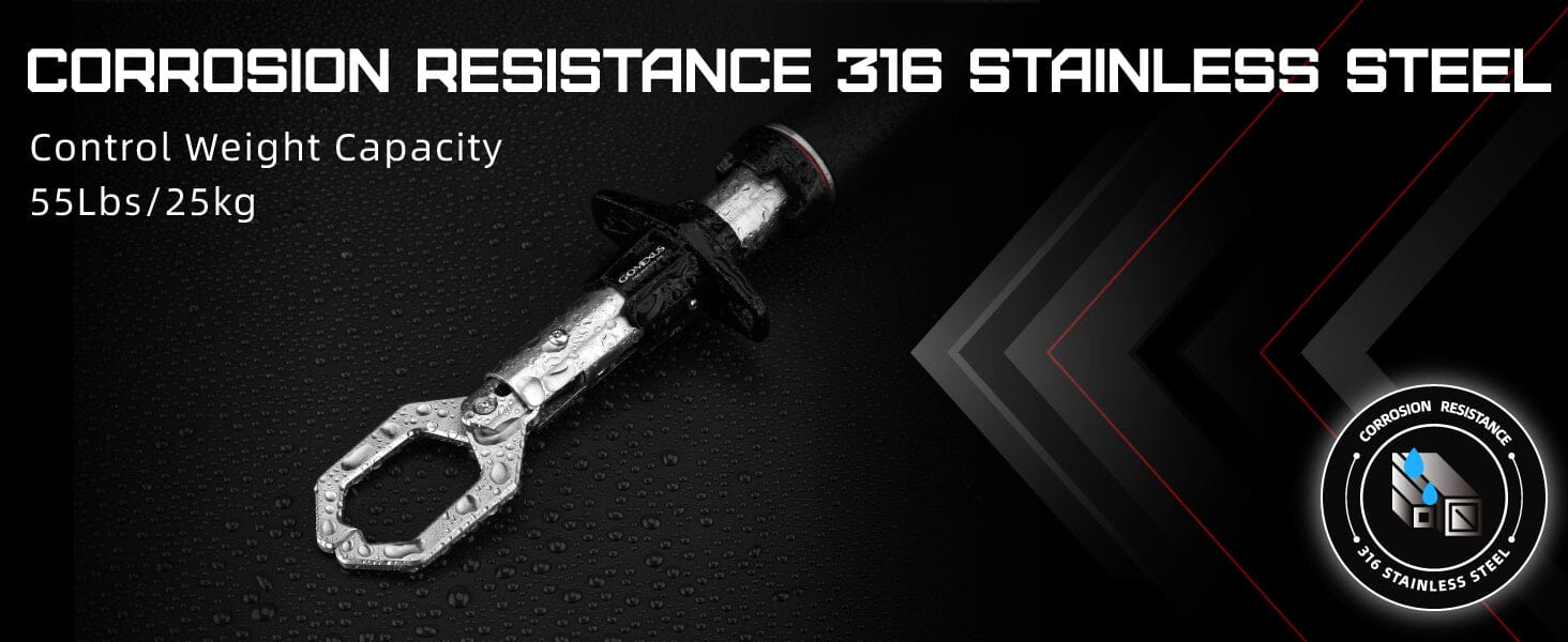 Corrosion-resistant stainless steel construction.