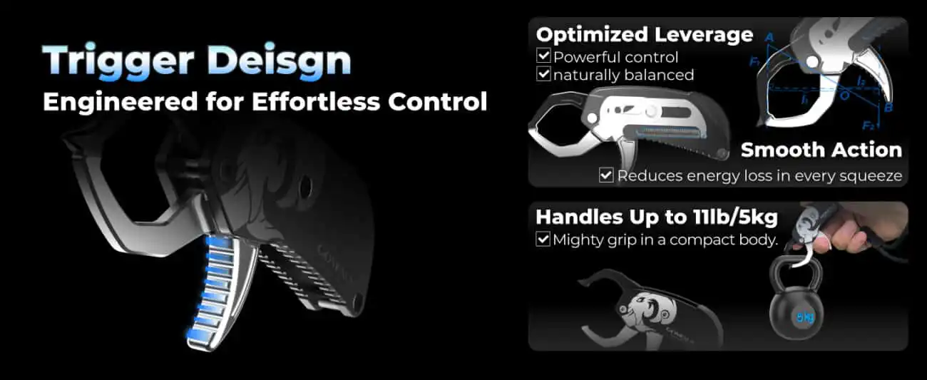 Gomexus Portable Aluminum Fish Gripper with Lanyard 2 Ergonomic design for easy handling.