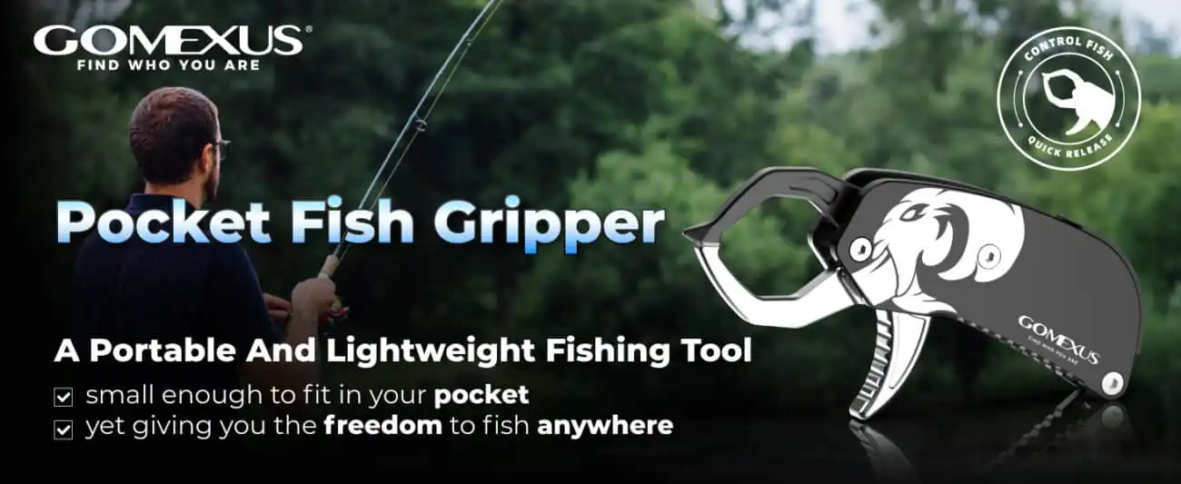 Gomexus Portable Aluminum Fish Gripper with Lanyard 1 Portable fishing tool for convenience.